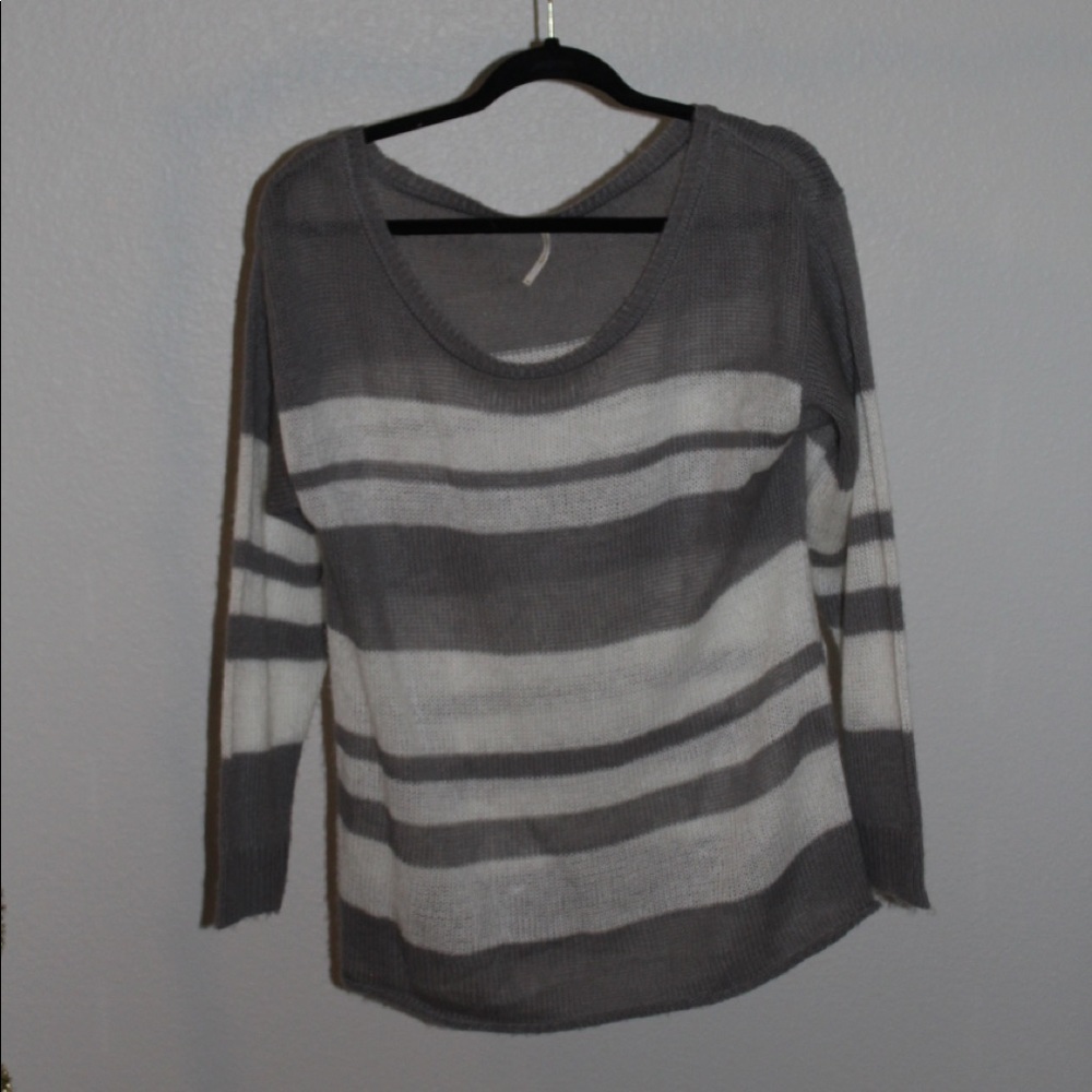 Gray and White Sweater